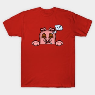 Pig Cartoon With Sleep Face Expression T-Shirt